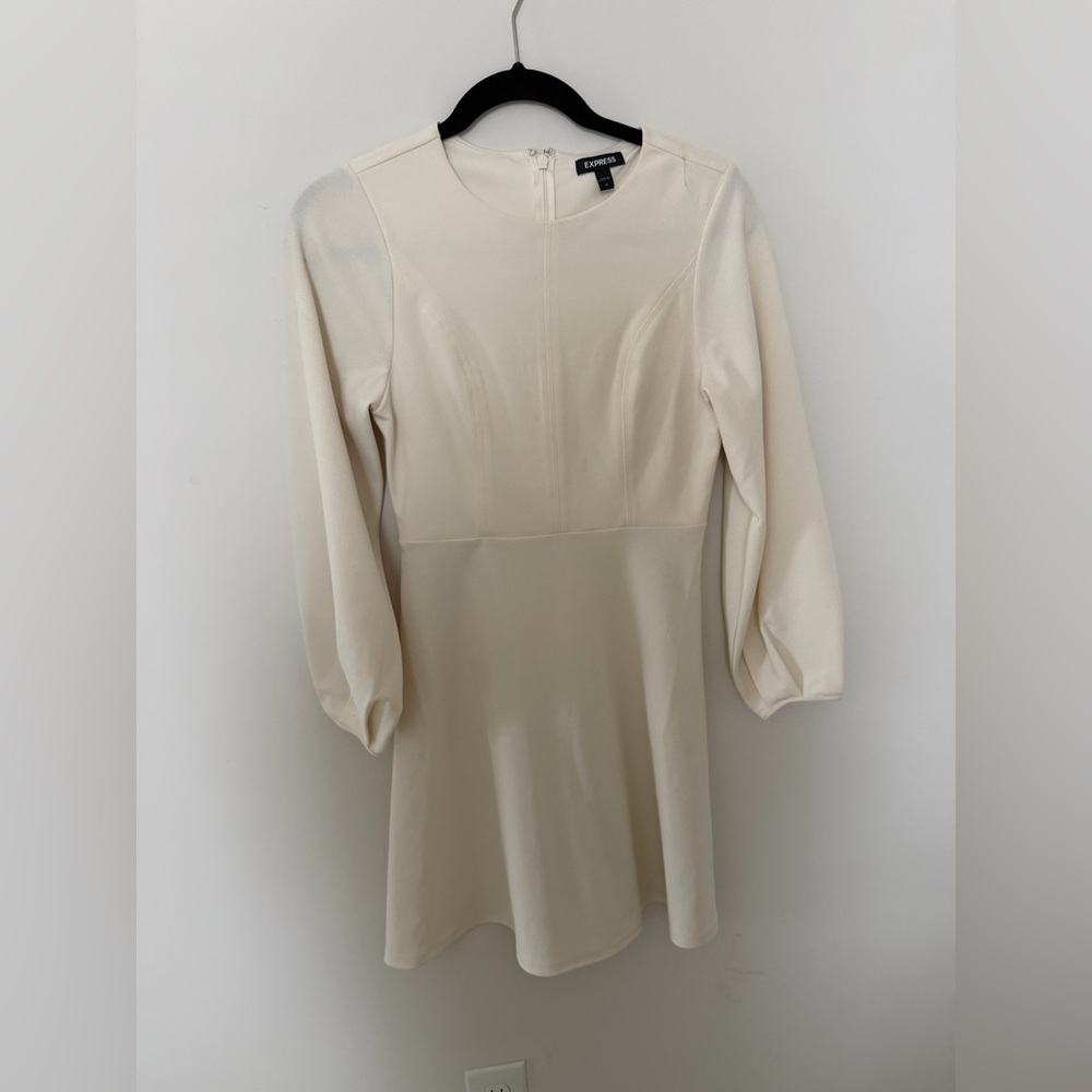 Express Ivory Long Sleeve Mini Dress
